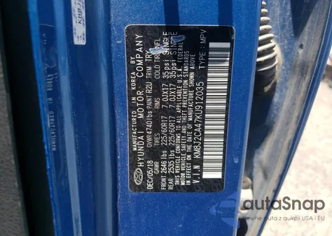 2019 Hyundai Tucson Se из США, поврежденный, VIN KM8J2CA47KU912035